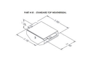 Lift & Slide Standard Top Check Rail Weatherseal Dimensions (1.235″ x 2.35″)