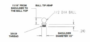 Ball Hinge Tip - Dimensions