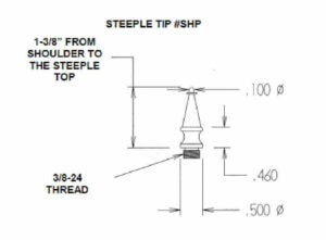 Steeple Hinge Tip - Dimensions